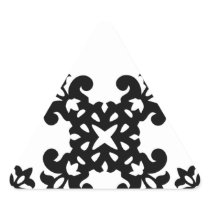 Her Vintage Girly Style Black & White Damask Girls Triangle Sticker