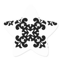 Her Vintage Girly Style Black & White Damask Girls Sticker