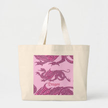 Heraldic Dragon (Pink) - Jumbo Tote Tote Bag