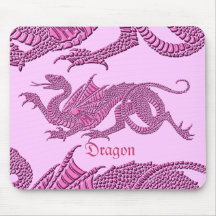 Heraldic Dragon (Pink) - Mousepad