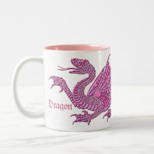 Heraldic Dragon (Pink) - Mug #2