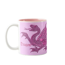 Heraldic Dragon (Pink) - Mug #5