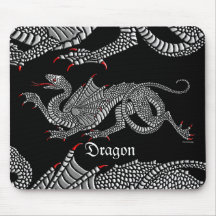 Heraldic Dragon (Silver) - Mousepad