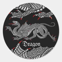 Heraldic Dragon (Silver) - Sticker