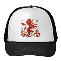 Heraldic Unicorn: Flames Mesh Hat