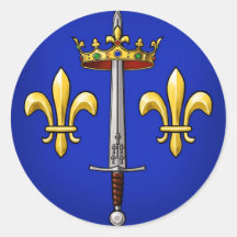 Heraldry of Joan of Arc Jeanne d'Arc Round Sticker