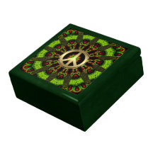 Herb Garden Green Mandala Peace Jewellery Gift Box