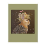 Herb the Bun and Jula the cardinal baby postcard