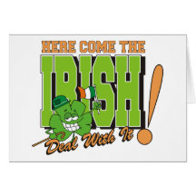 Here Come The Irish Deal With It Greeting Card