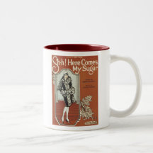 Here Come's My Sugar Vintage Songbook Cover Mugs
