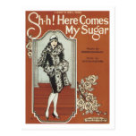 Here Come's My Sugar Vintage Songbook Cover Postcards