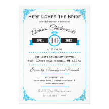 Here Comes the Bride |  Bridal Shower Invitation