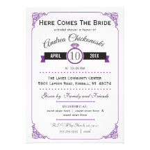 Here Comes the Bride |  Bridal Shower Invitation