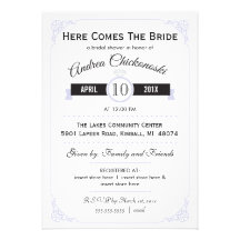 Here Comes the Bride |  Bridal Shower Invitation