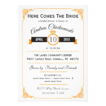 Here Comes the Bride |  Bridal Shower Invitation