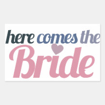 Here comes the bride stickers