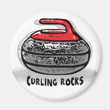 Here Comes the Hammer Curling Gear Fridge Magnets