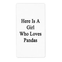 Here Is A Girl Who Loves Pandas Custom Shipping Label