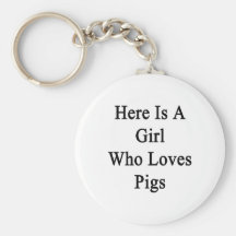 Here Is A Girl Who Loves Pigs Keychains