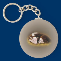 Hereford calf keychain keychains