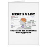 Here's A List Of Some Of The Hormones (Endocrine) Card