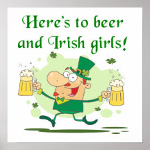 Here's to Beer and Irish Girls T-shirts and Gifts Print