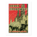 Heres to Broadway Poster Post Card