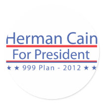Herman Cain 999 Plan Round Sticker