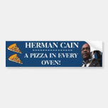 Herman Cain: A Pizza In Every Oven-Blue Background Bumper Stickers