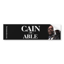 Herman Cain: Cain Is Able - Black Background Bumper Sticker