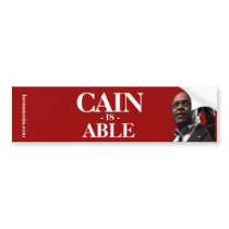 Herman Cain: Cain Is Able - Red Background Bumper Stickers