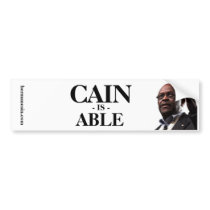 Herman Cain: Cain Is Able - White Background Bumper Sticker