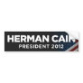 Herman Cain President 2012 - Dark Bumper Sticker