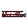 Herman Cain President 2012 - Red Bumper Sticker