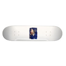 Hermit Crab Christmas Design Against Blue Tinsel Custom Skateboard