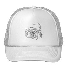 Hermit Crab Illustration (line art) Hat