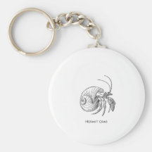 Hermit Crab Illustration (line art) Key Chain