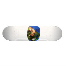 Hermit Crab in Tree blue background cutout Custom Skateboard