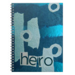 Hero, Blue mixed media collage note book