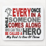 HERO COMES ALONG 1 Dad BRAIN CANCER T-Shirts Mousepad