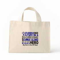 HERO COMES ALONG 1 Dad COLON CANCER Canvas Bags
