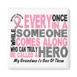 HERO COMES ALONG 1 Grandma BREAST CANCER T-Shirts Refrigerator Magnet