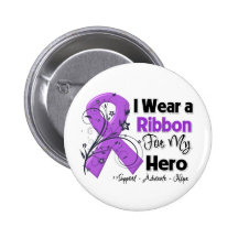 Hero - Pancreatic Cancer Ribbon Pinback Buttons