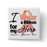 Hero - Uterine Cancer Ribbon Pinback Button