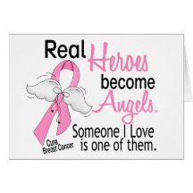 Heroes Become Angels Breast Cancer Greeting Cards