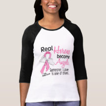 Heroes Become Angels Breast Cancer Tee Shirts