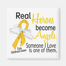 Heroes Become Angels Childhood Cancer Refrigerator Magnets