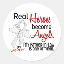 Heroes Become Angels Father-In-Law Lung Cancer Sticker