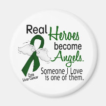Heroes Become Angels Liver Cancer Fridge Magnets
