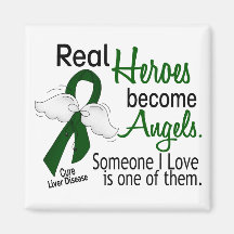 Heroes Become Angels Liver Disease Fridge Magnet